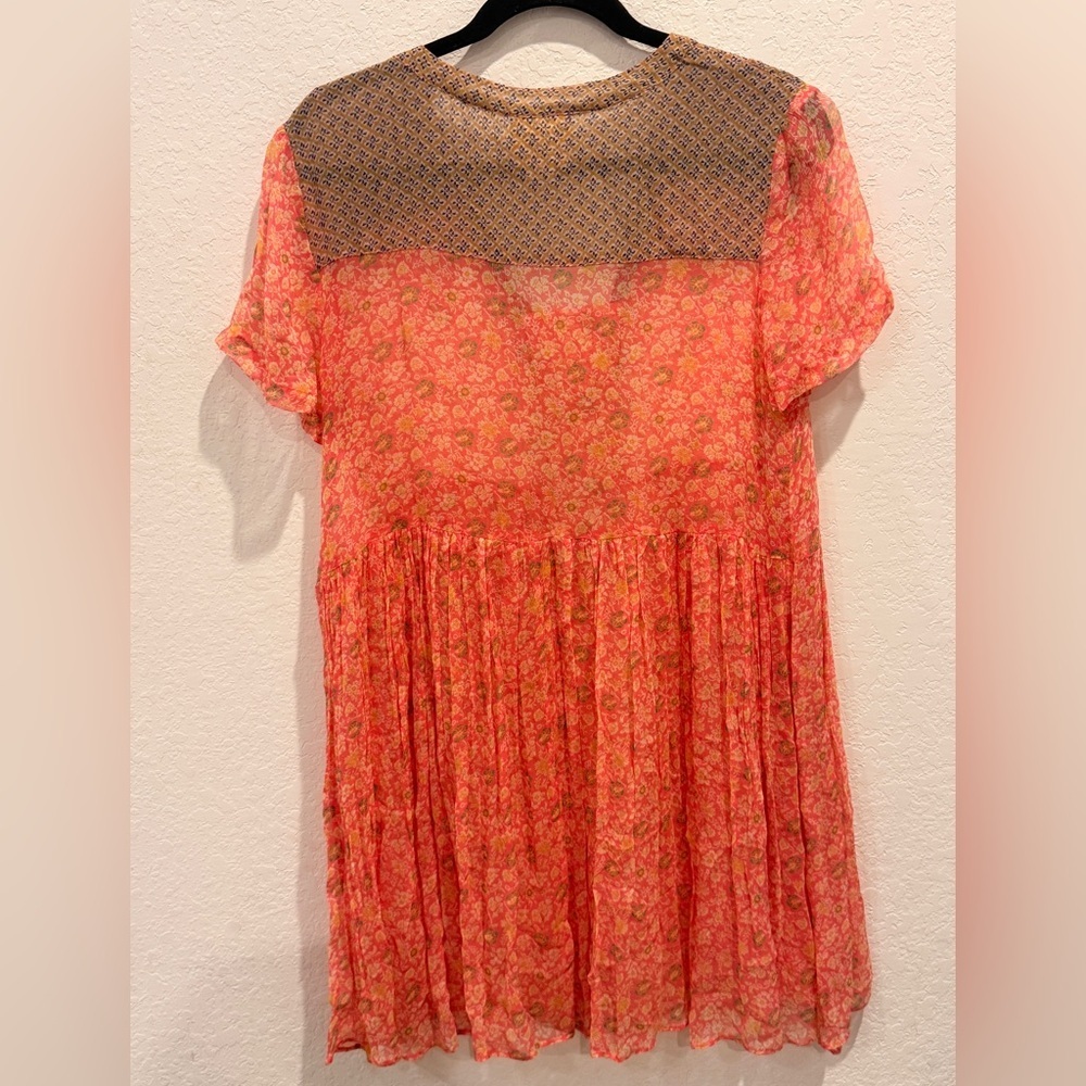 Maeve Coral Floral Blouse Dress - Picture 3 of 7